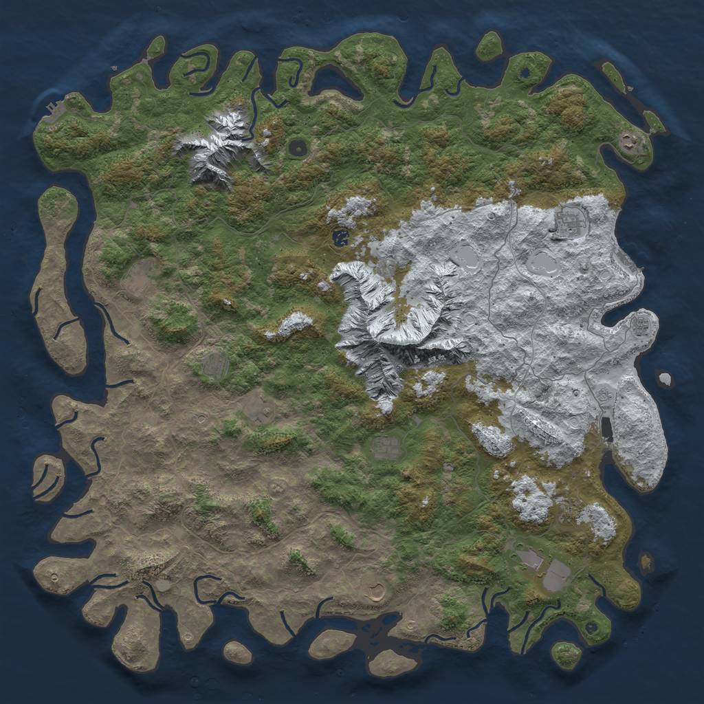 Rust Map: Procedural Map, Size: 6000, Seed: 92763, 20 Monuments