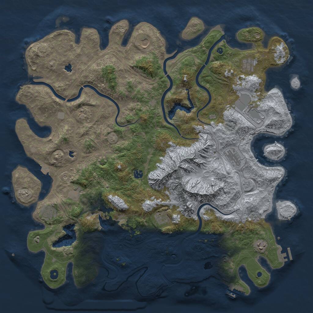 Rust Map: Procedural Map, Size: 5000, Seed: 828999261, 17 Monuments