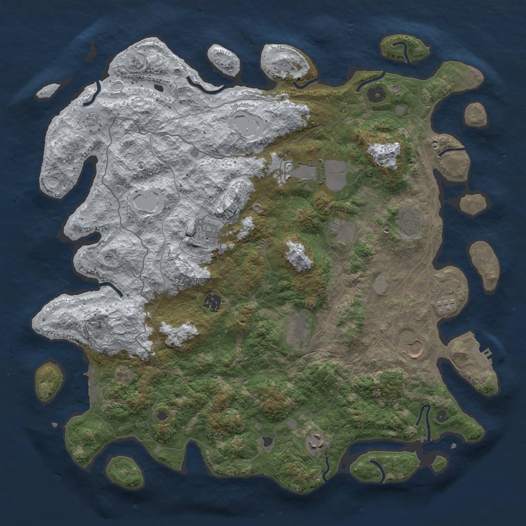 Rust Map: Procedural Map, Size: 4500, Seed: 90252, 18 Monuments