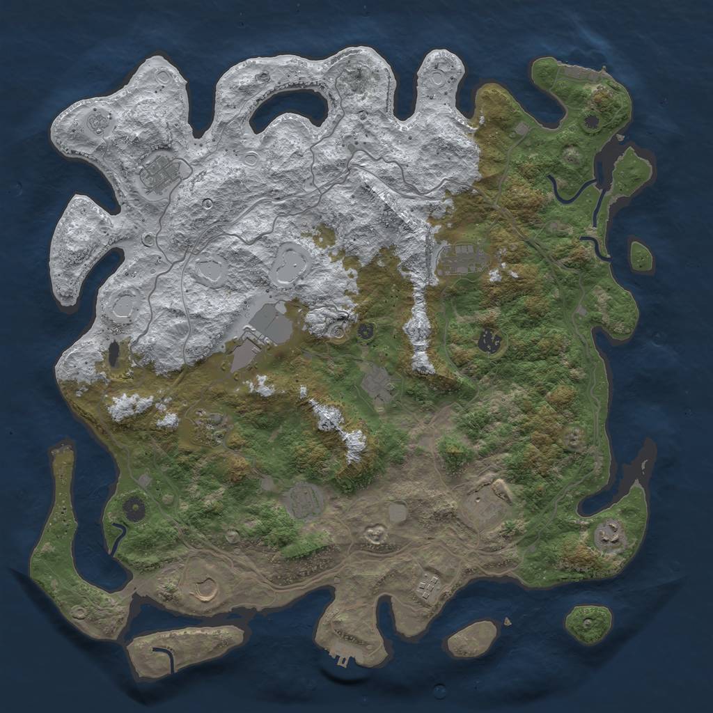 Rust Map: Procedural Map, Size: 4500, Seed: 444211, 20 Monuments