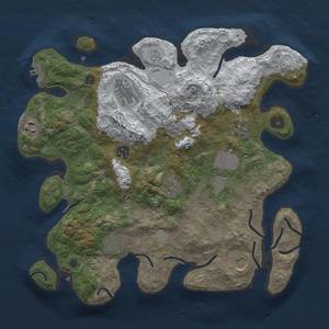 Thumbnail Rust Map: Procedural Map, Size: 3550, Seed: 1, 17 Monuments