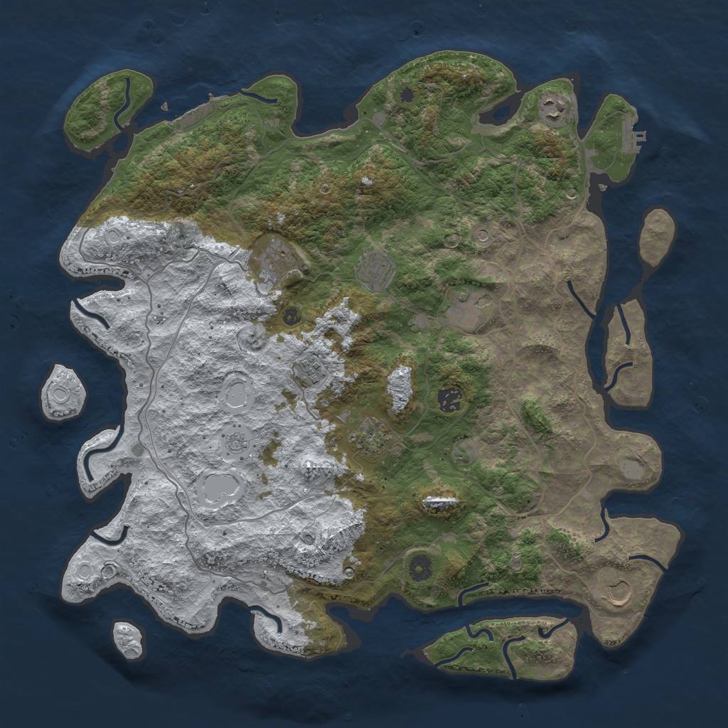 Rust Map: Procedural Map, Size: 4300, Seed: 236236236, 17 Monuments
