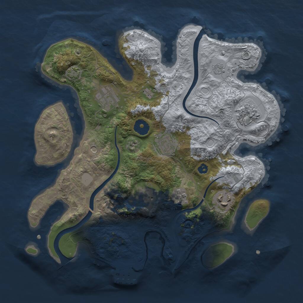 Rust Map: Procedural Map, Size: 3000, Seed: 3456, 11 Monuments