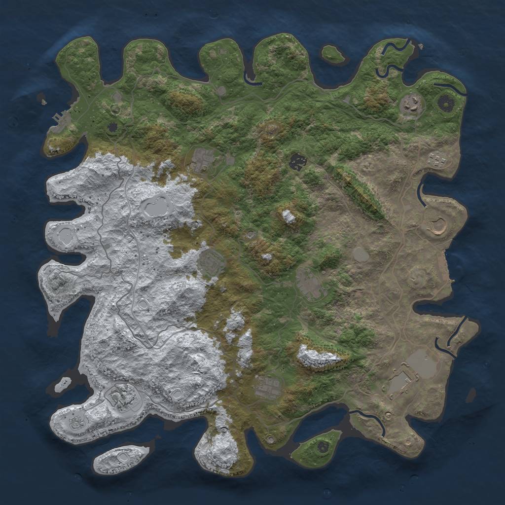 Rust Map: Procedural Map, Size: 4500, Seed: 6533379, 19 Monuments