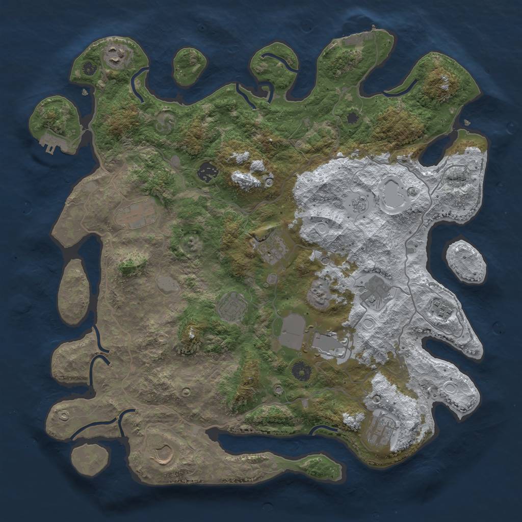 Rust Map: Procedural Map, Size: 4000, Seed: 356, 19 Monuments