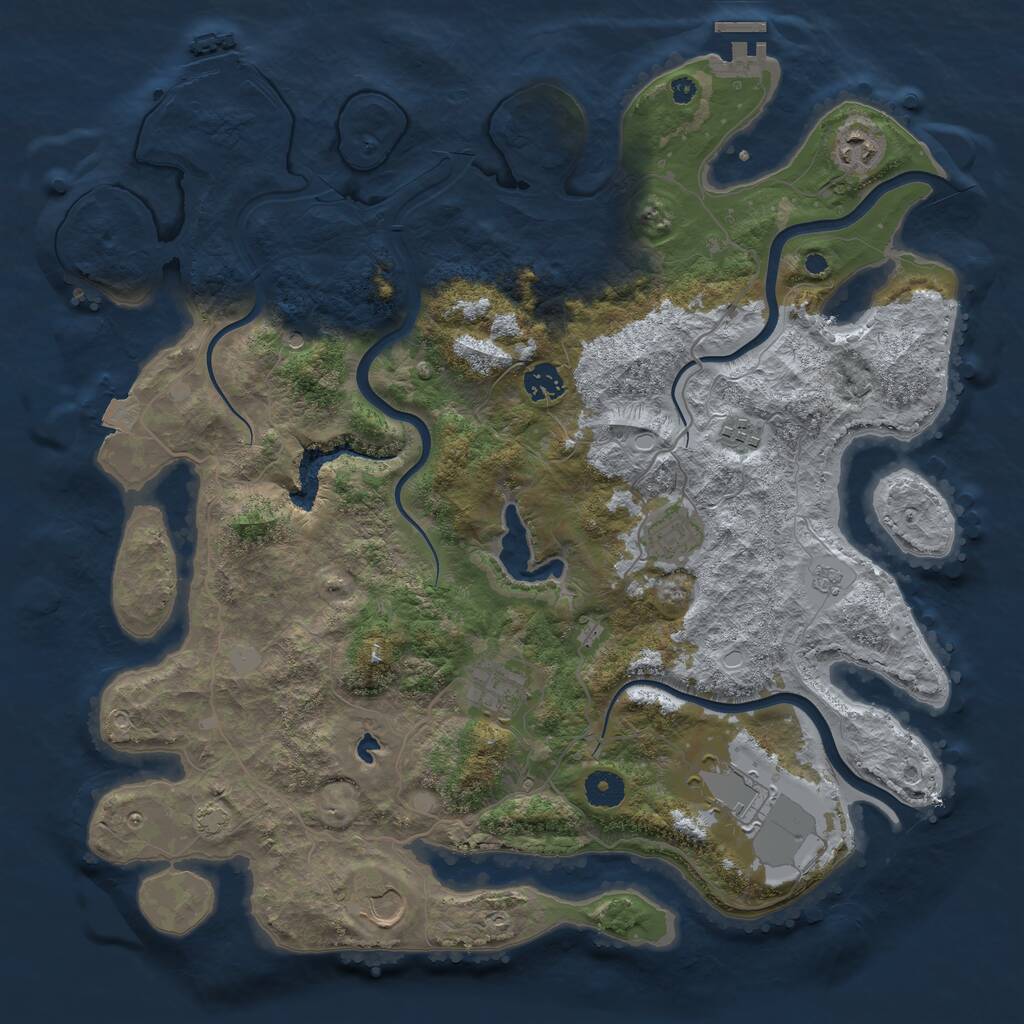 Rust Map: Procedural Map, Size: 4000, Seed: 356, 13 Monuments