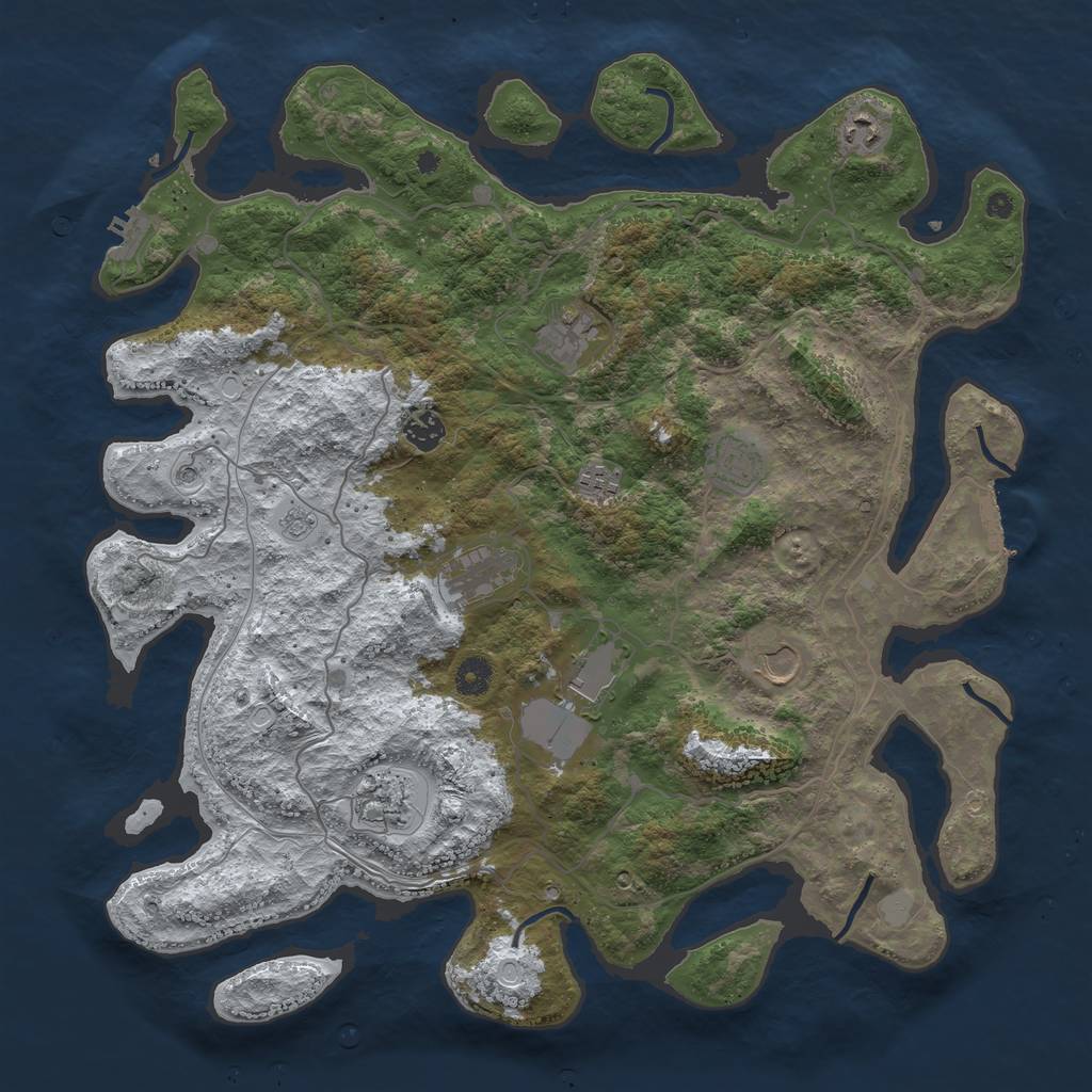 Rust Map: Procedural Map, Size: 4250, Seed: 6533379, 18 Monuments