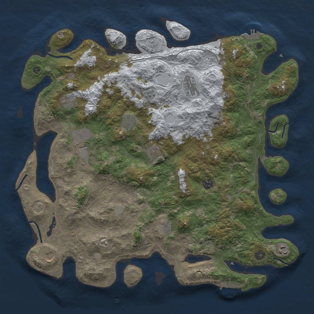 Rust Map: Procedural Map, Size: 4500, Seed: 1942952759, 19 Monuments