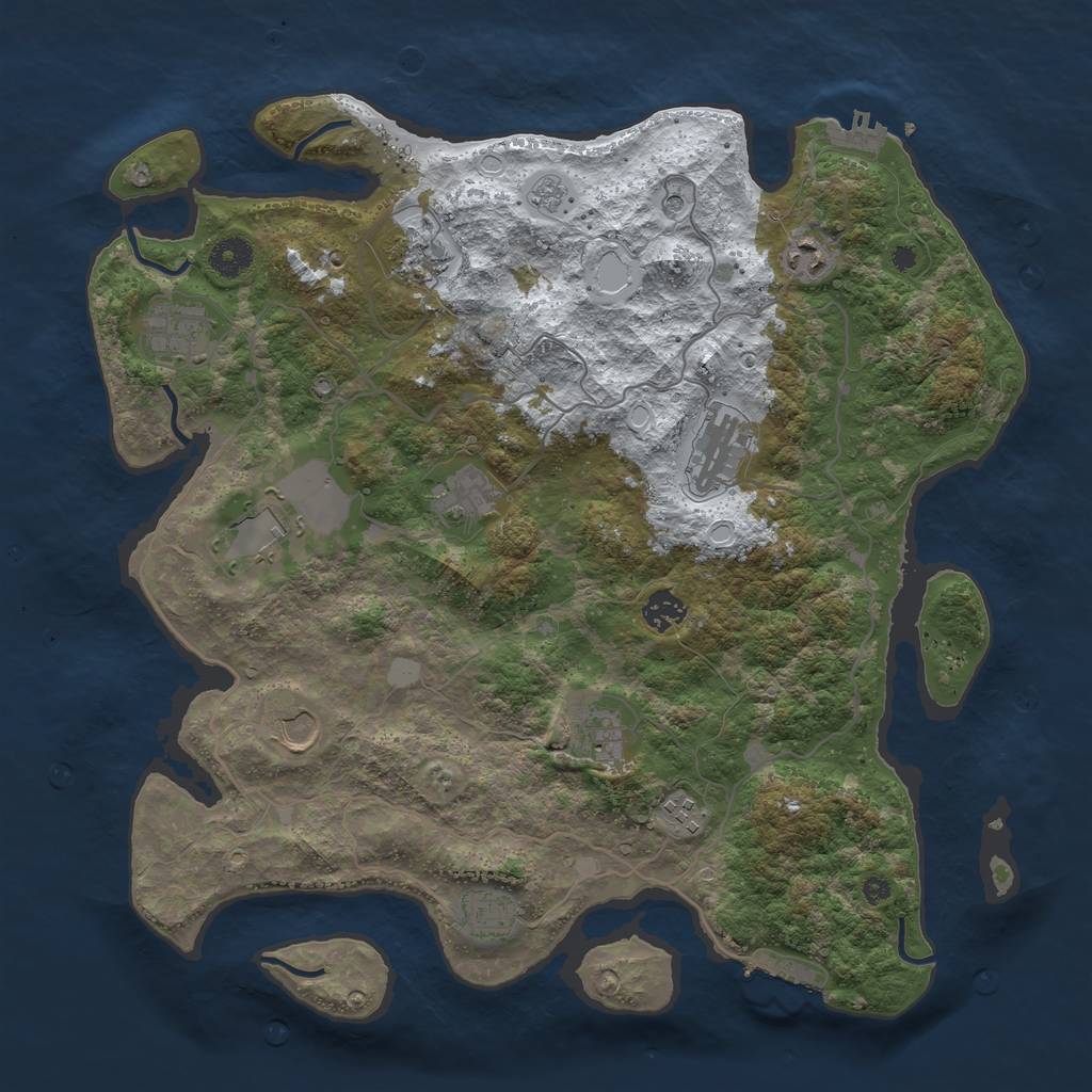Rust Map: Procedural Map, Size: 4000, Seed: 455, 20 Monuments