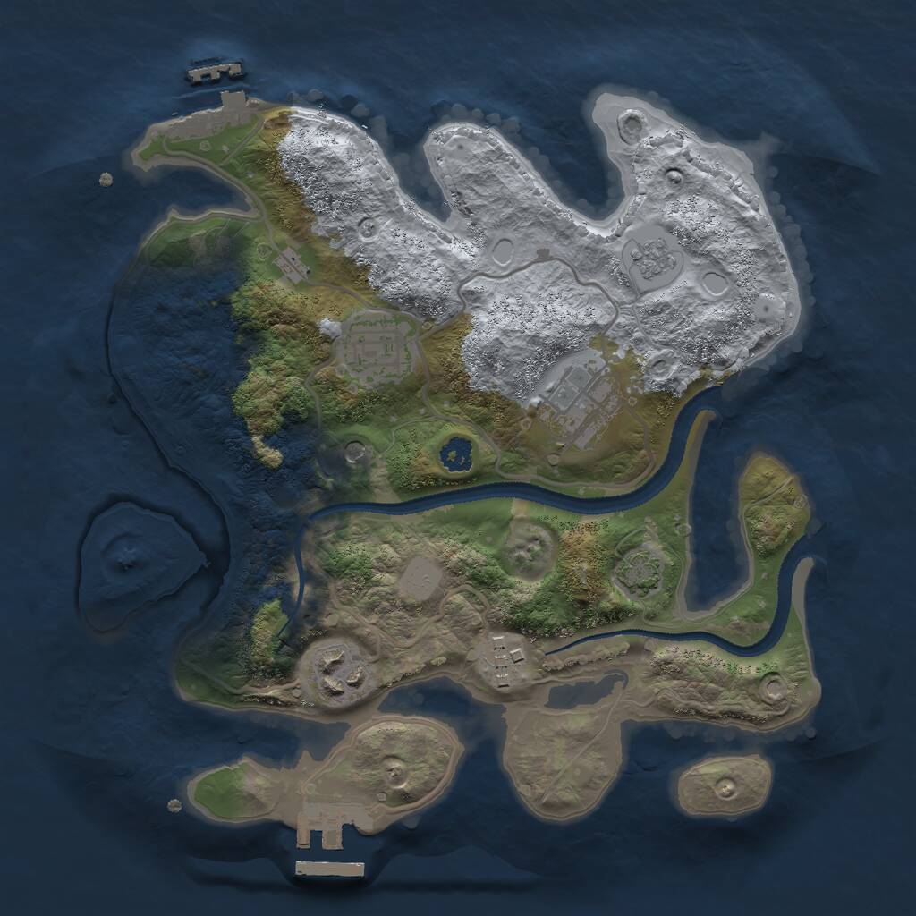 Rust Map: Procedural Map, Size: 2700, Seed: 8272872, 10 Monuments