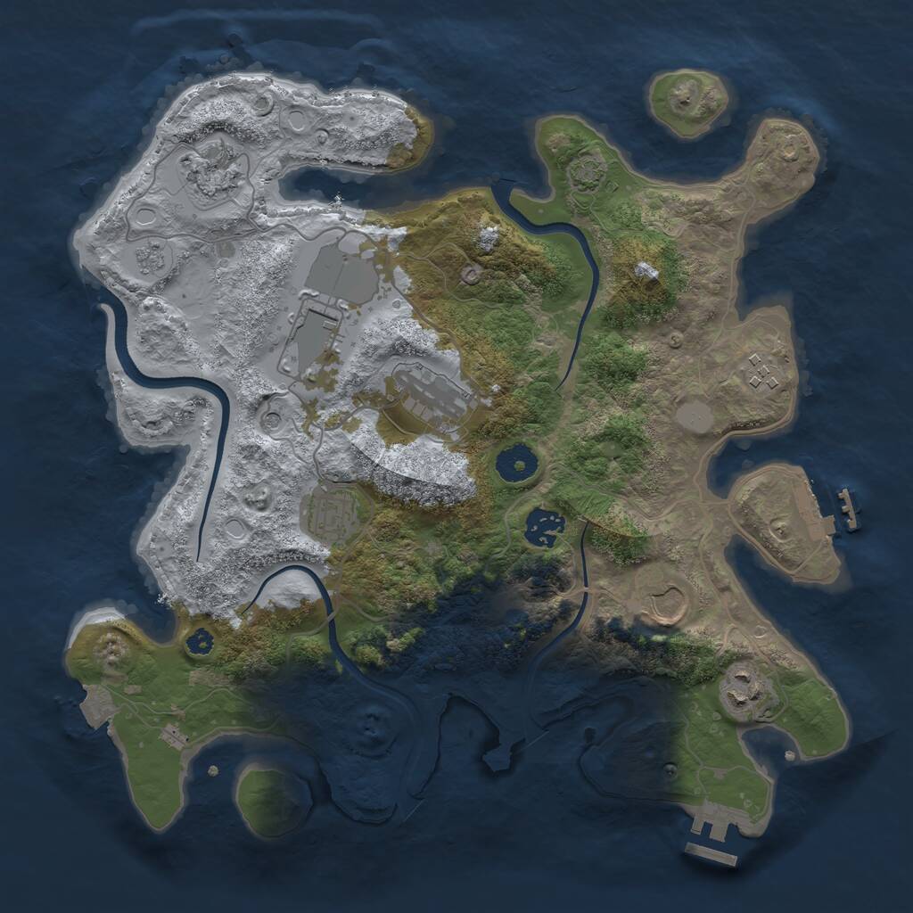 Rust Map: Procedural Map, Size: 3500, Seed: 223059393, 14 Monuments