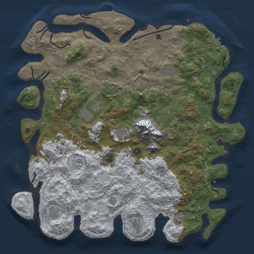 Rust Map: Procedural Map, Size: 5000, Seed: 37, 20 Monuments