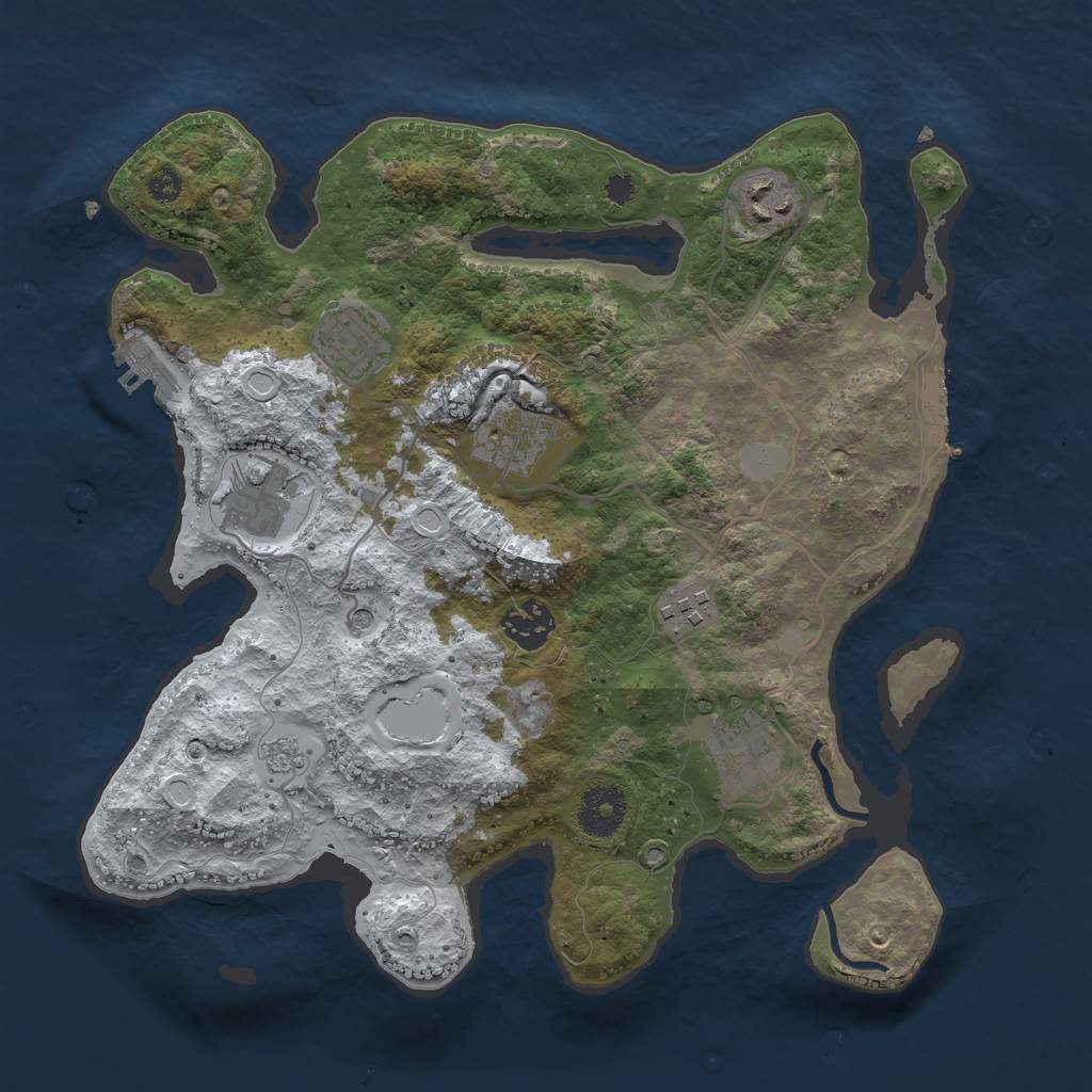 Rust Map: Procedural Map, Size: 3250, Seed: 5995279, 16 Monuments