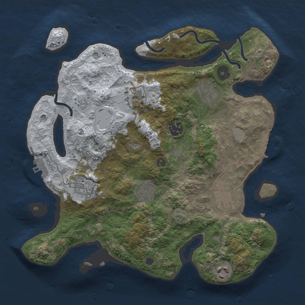 Rust Map: Procedural Map, Size: 3250, Seed: 5687107, 16 Monuments