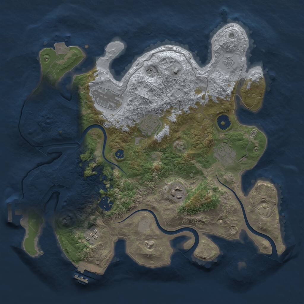 Rust Map: Procedural Map, Size: 3250, Seed: 3170347, 12 Monuments