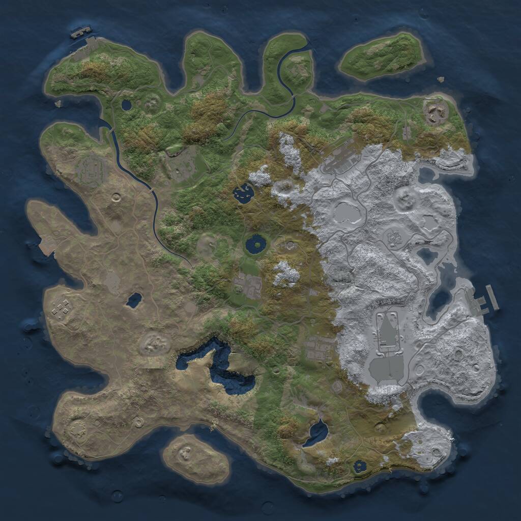 Rust Map: Procedural Map, Size: 4000, Seed: 3524168, 15 Monuments