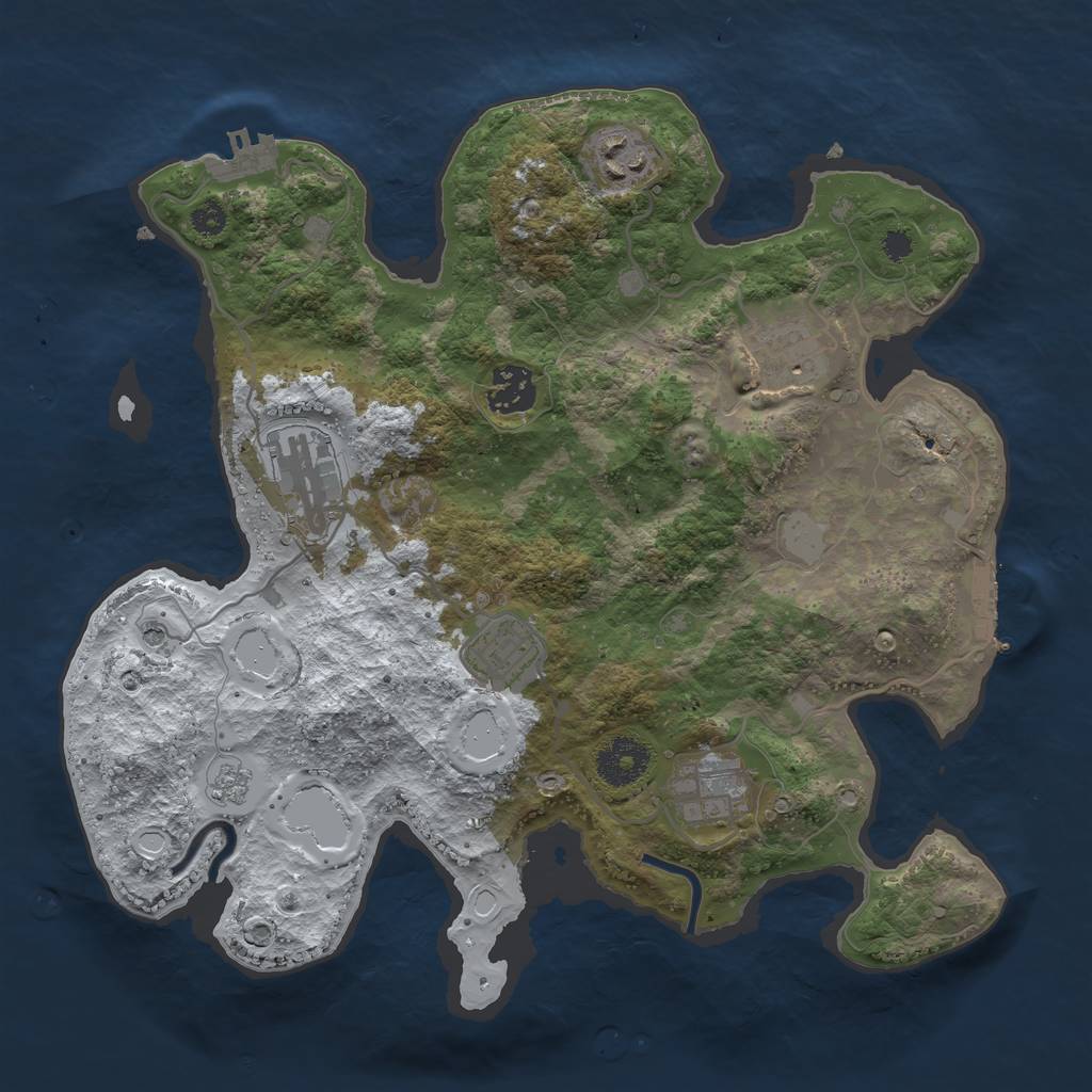 Rust Map: Procedural Map, Size: 3250, Seed: 4427949, 15 Monuments