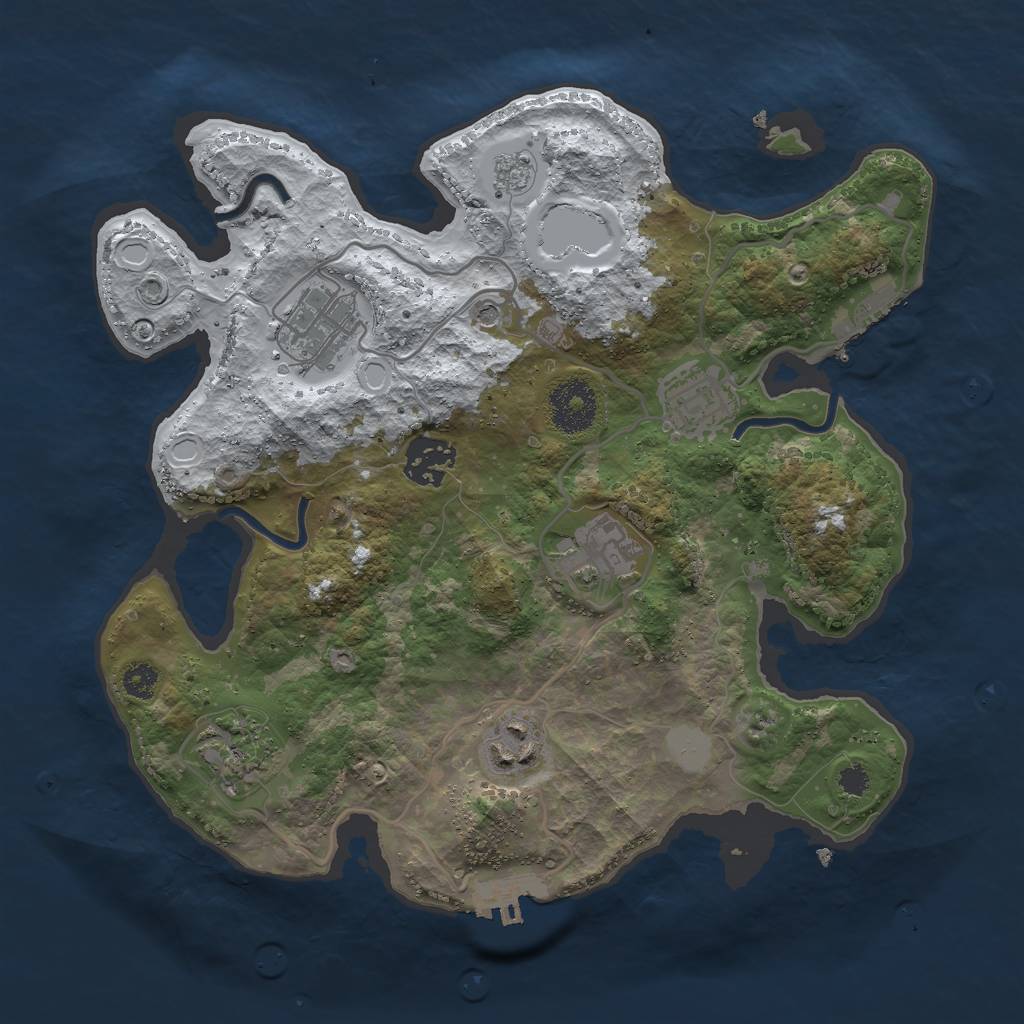 Rust Map: Procedural Map, Size: 3000, Seed: 826965715, 15 Monuments
