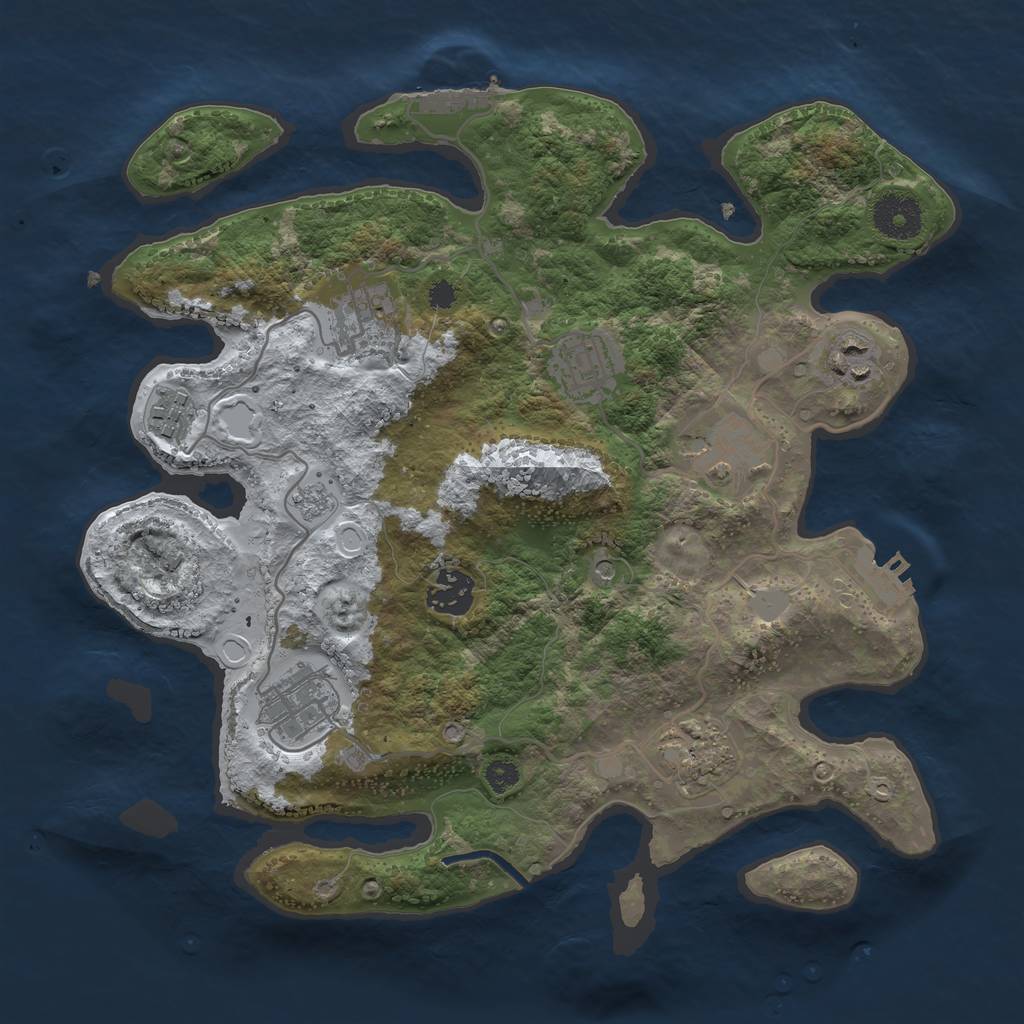 Rust Map: Procedural Map, Size: 3250, Seed: 4763142, 17 Monuments