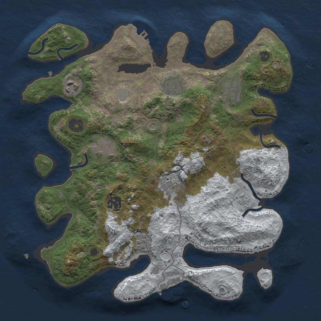 Rust Map: Procedural Map, Size: 3250, Seed: 4247252, 16 Monuments