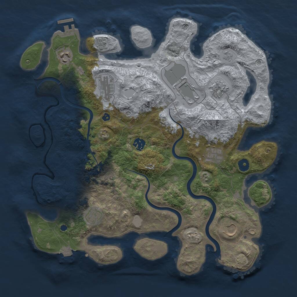 Rust Map: Procedural Map, Size: 3750, Seed: 375229338, 14 Monuments