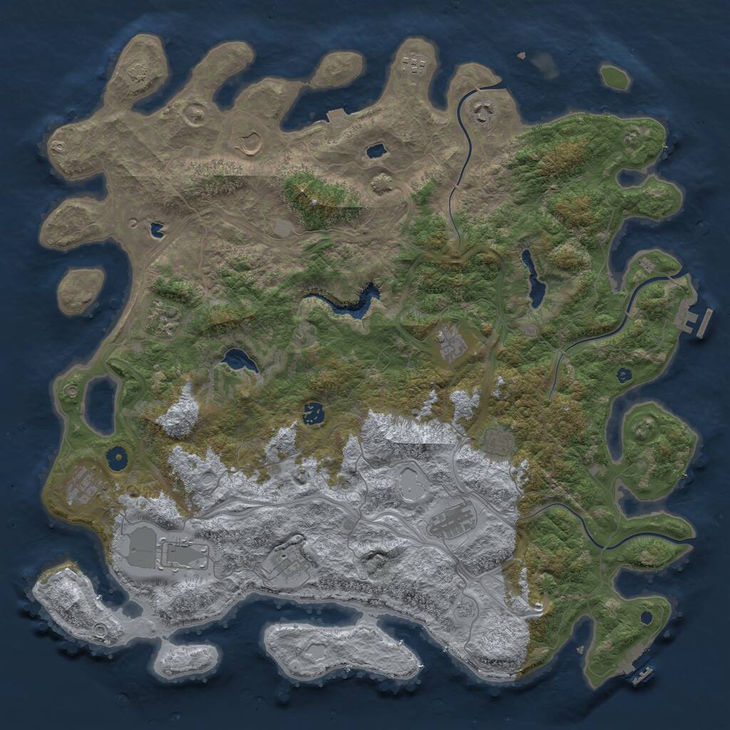 Rust Map: Procedural Map, Size: 4800, Seed: 26, 17 Monuments