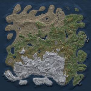 Thumbnail Rust Map: Procedural Map, Size: 4800, Seed: 26, 17 Monuments