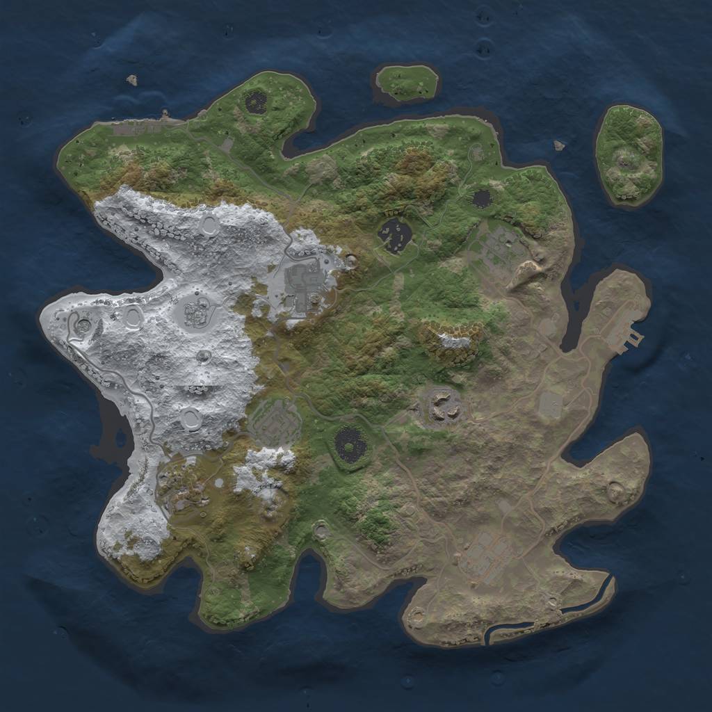 Rust Map: Procedural Map, Size: 3250, Seed: 1062440, 16 Monuments