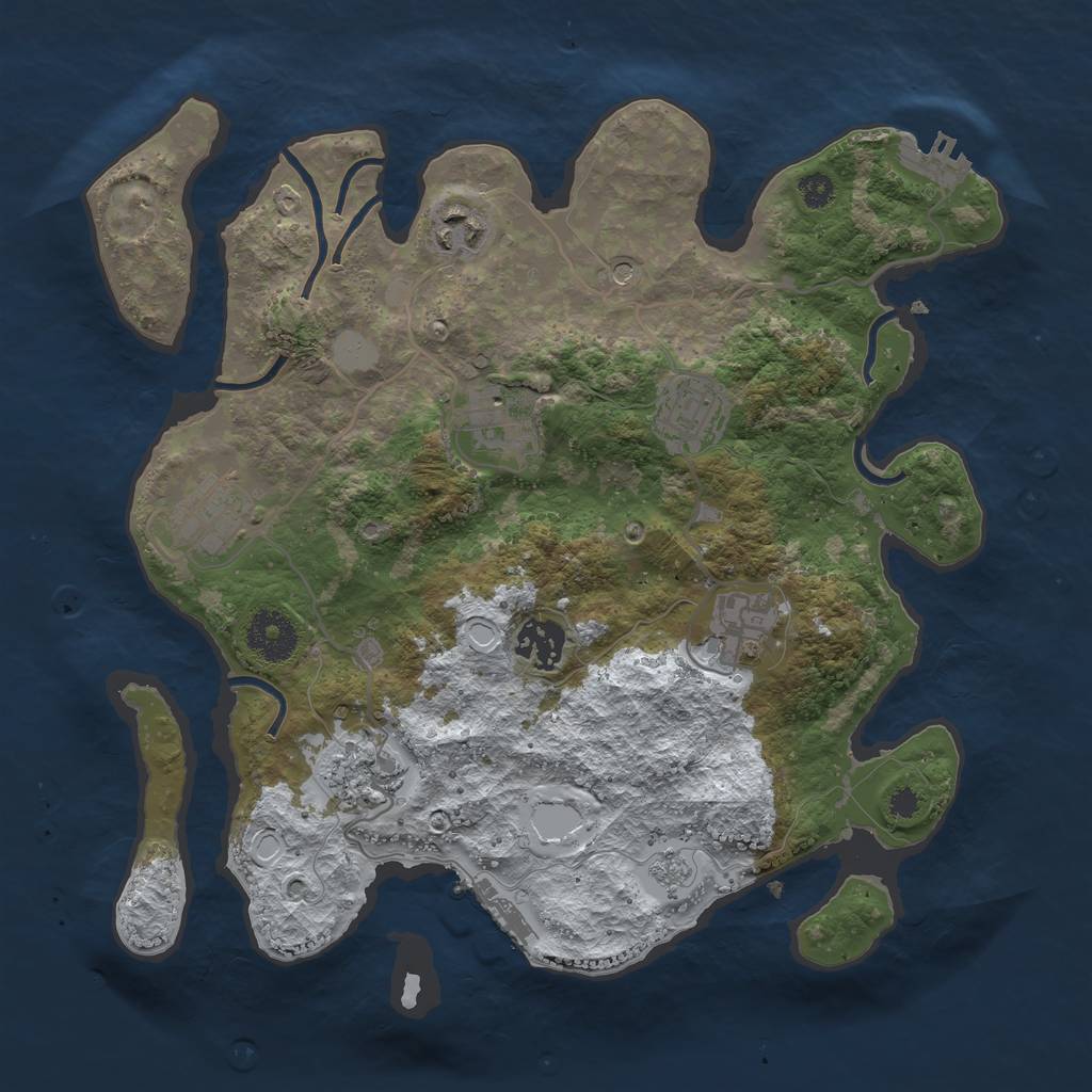 Rust Map: Procedural Map, Size: 3250, Seed: 1122518, 16 Monuments