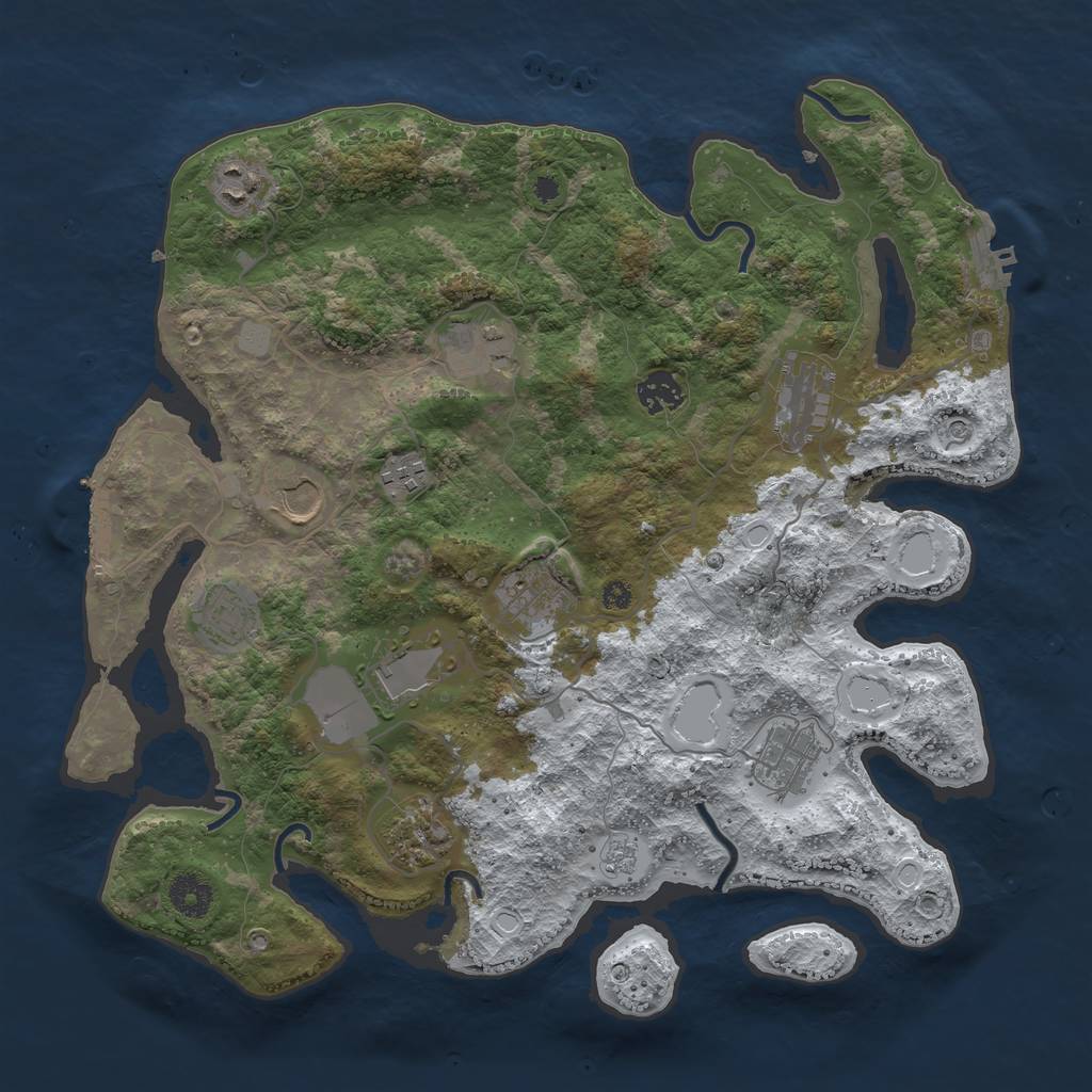 Rust Map: Procedural Map, Size: 3750, Seed: 35923, 20 Monuments