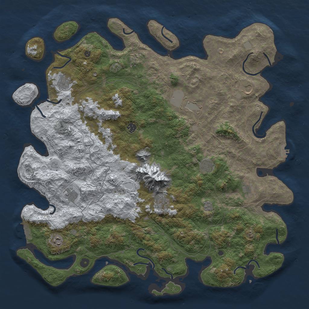 Rust Map: Procedural Map, Size: 5000, Seed: 2269, 20 Monuments