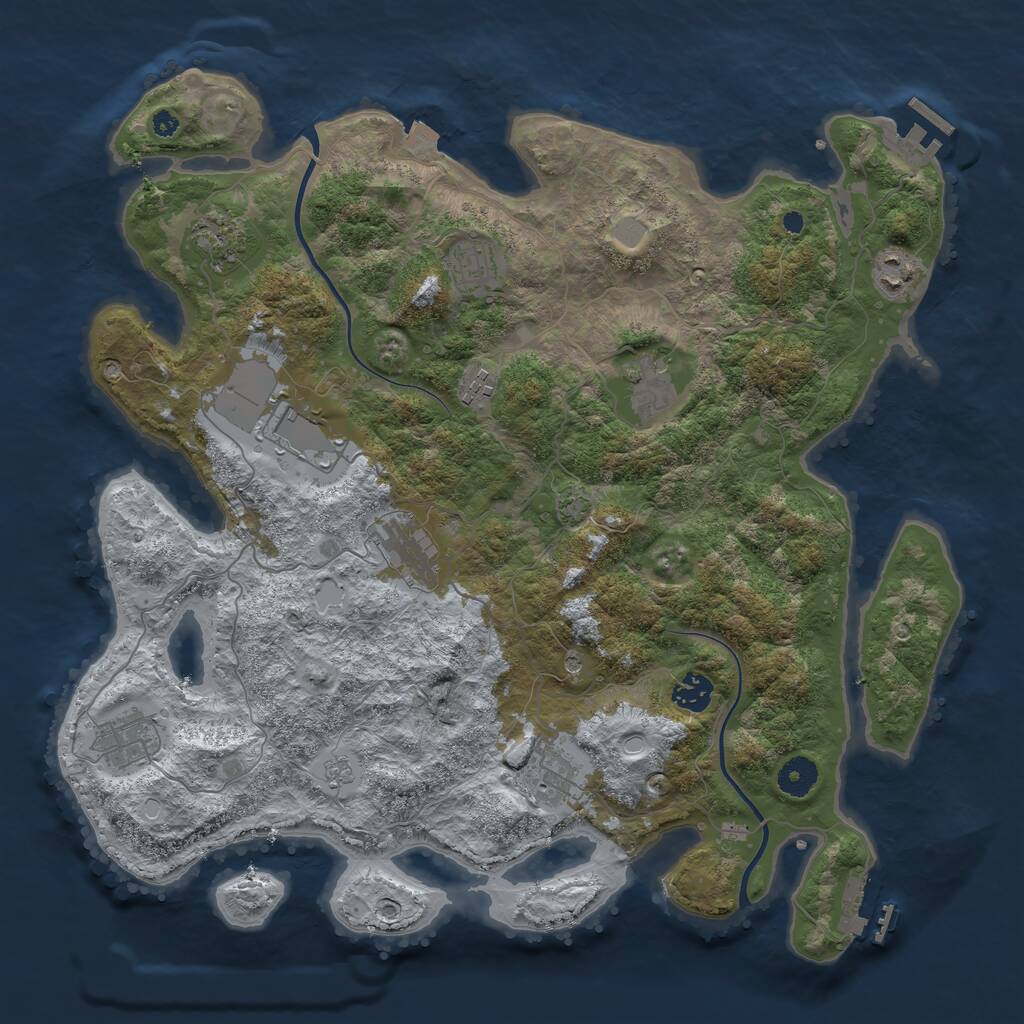 Rust Map: Procedural Map, Size: 3950, Seed: 1489547290, 16 Monuments