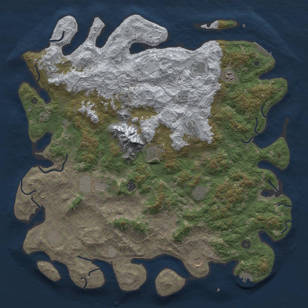 Rust Map: Procedural Map, Size: 5000, Seed: 226155287, 20 Monuments