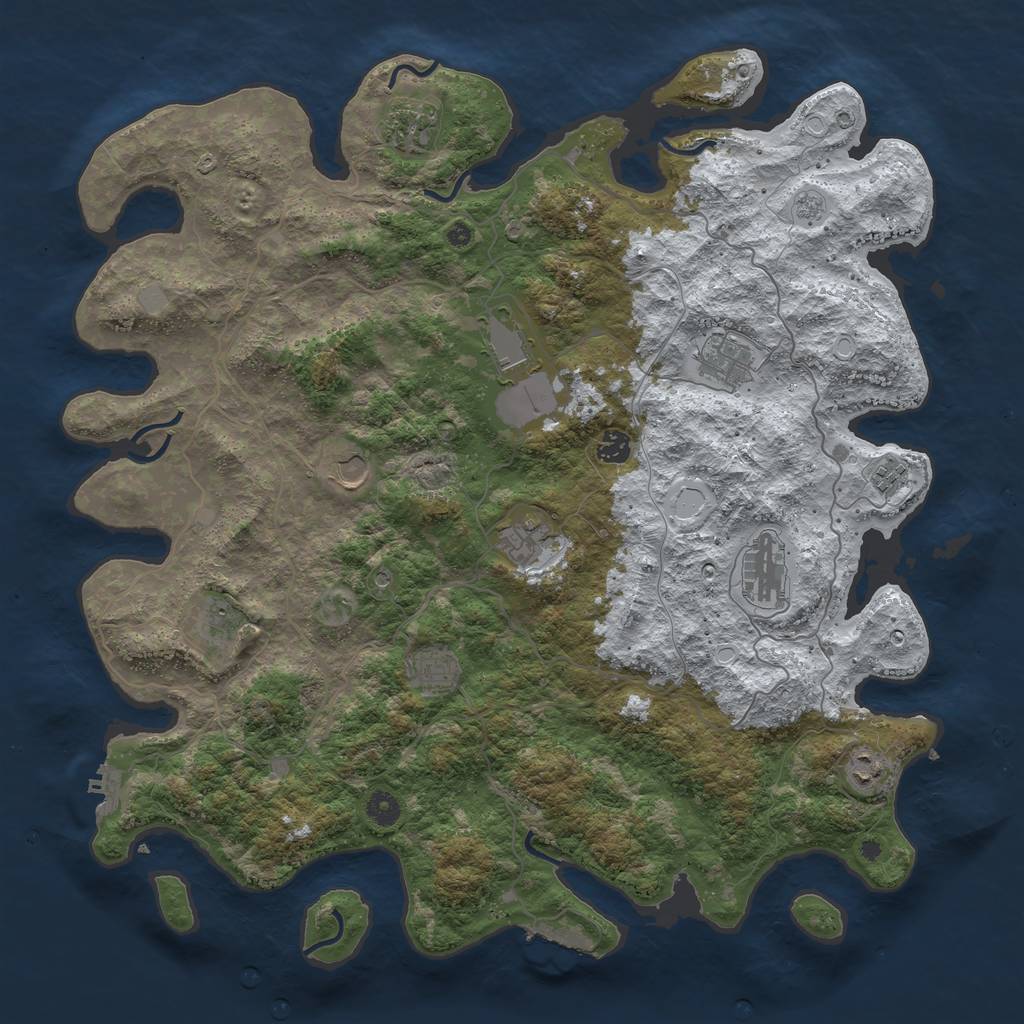 Rust Map: Procedural Map, Size: 4500, Seed: 1326547, 20 Monuments