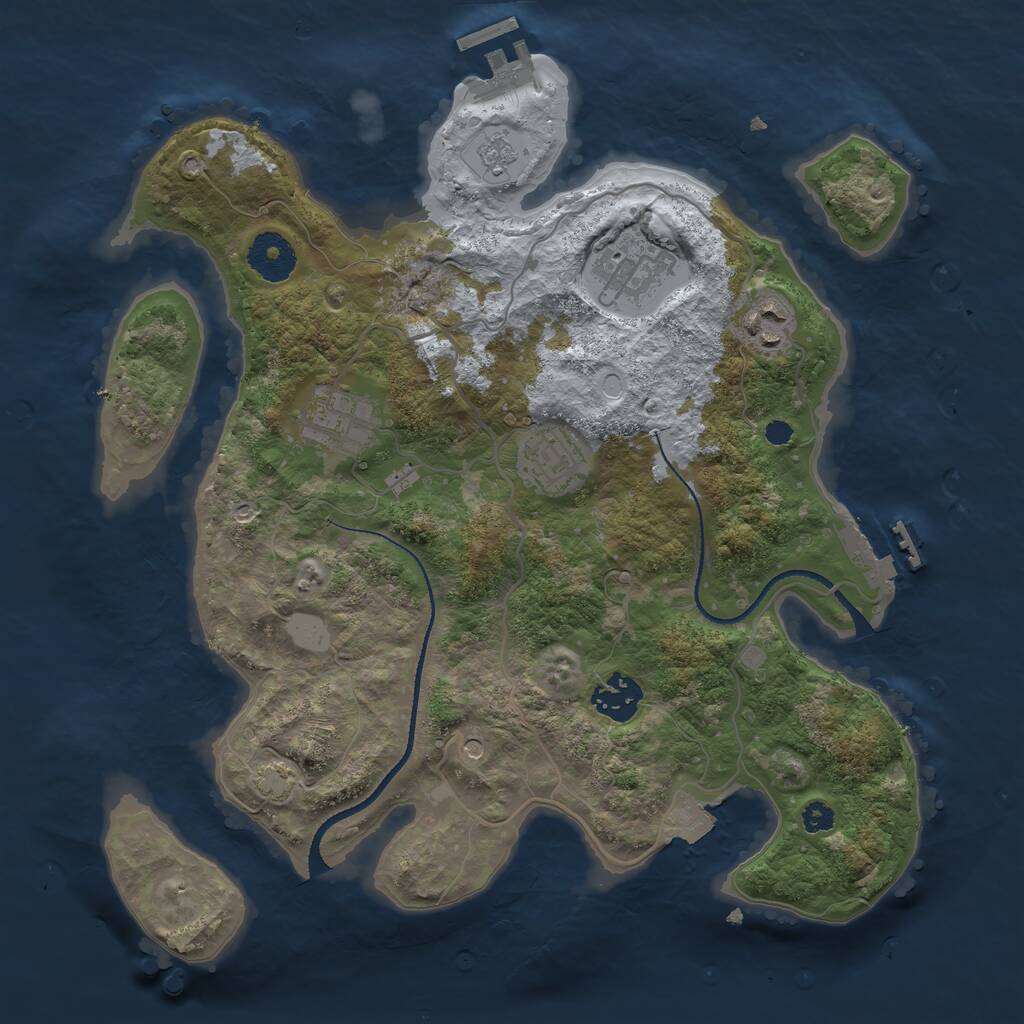 Rust Map: Procedural Map, Size: 3250, Seed: 6275524, 11 Monuments