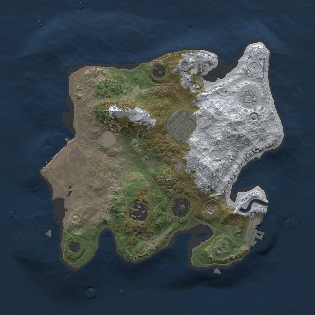 Rust Map: Procedural Map, Size: 2500, Seed: 121315427, 11 Monuments