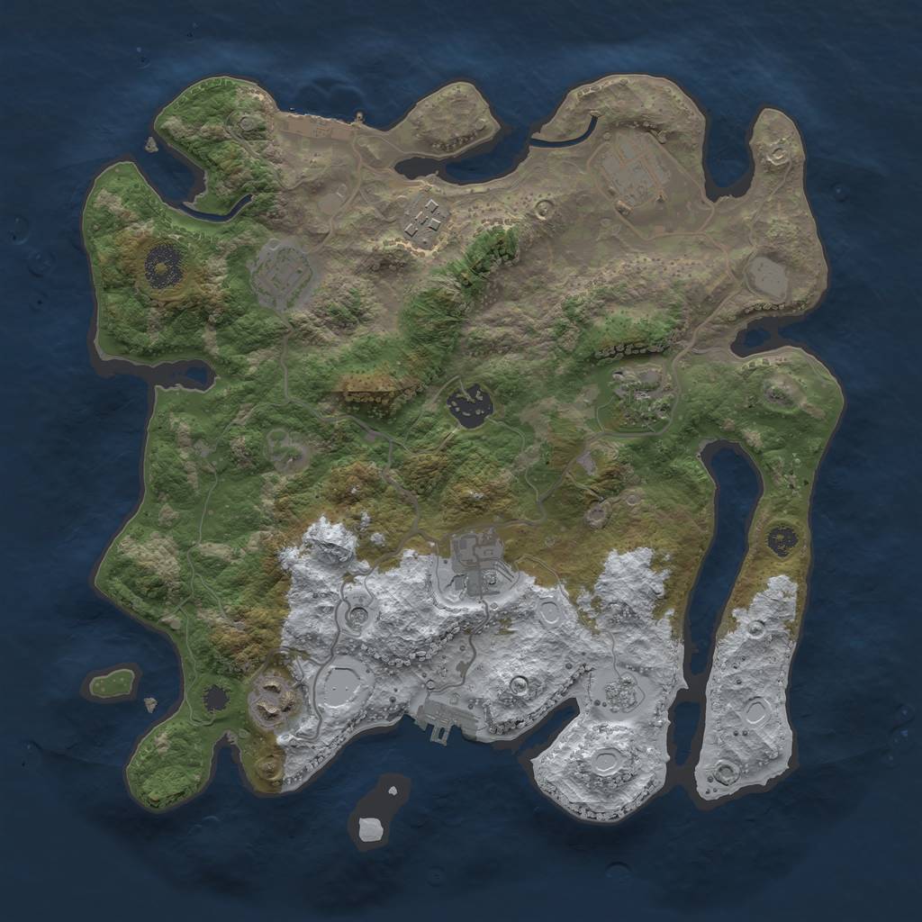 Rust Map: Procedural Map, Size: 3250, Seed: 5322539, 16 Monuments