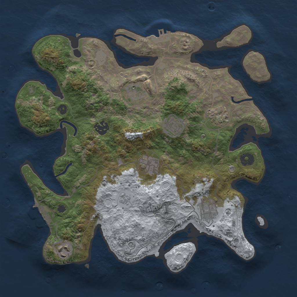Rust Map: Procedural Map, Size: 3250, Seed: 5732328, 16 Monuments