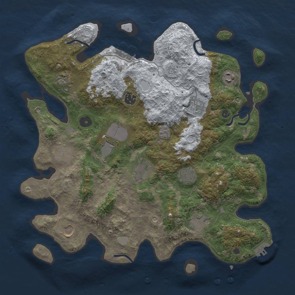 Rust Map: Procedural Map, Size: 3800, Seed: 12946, 20 Monuments