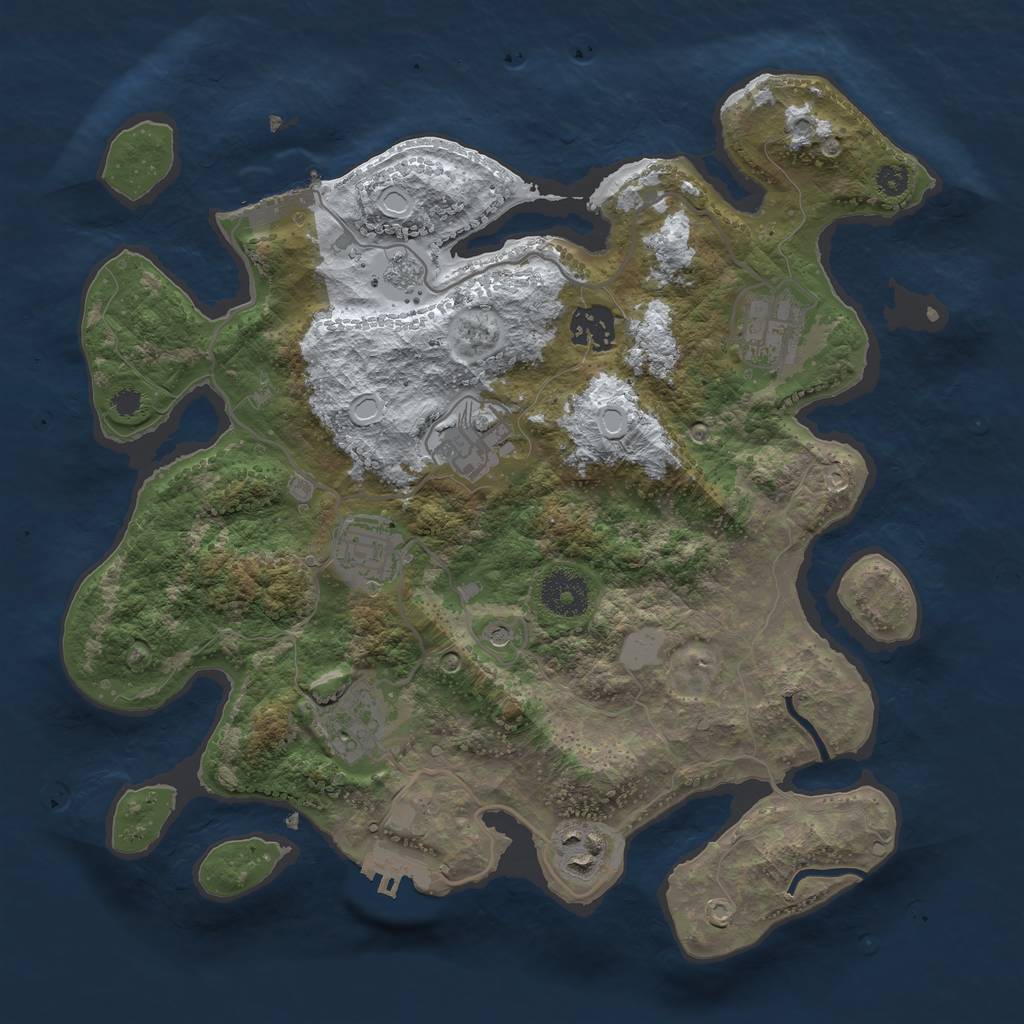 Rust Map: Procedural Map, Size: 3250, Seed: 4459090, 15 Monuments