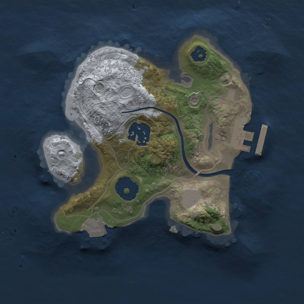 Rust Map: Procedural Map, Size: 2000, Seed: 712, 3 Monuments