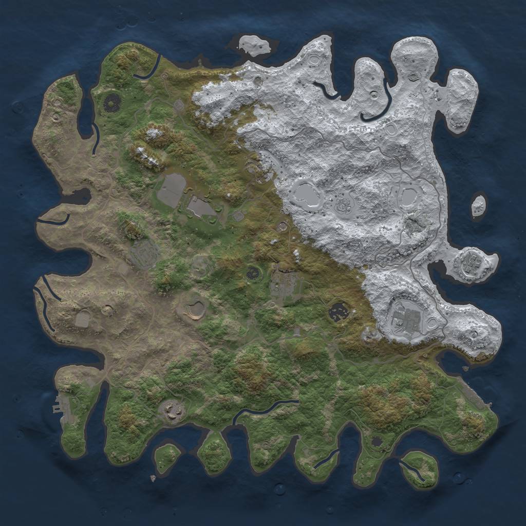 Rust Map: Procedural Map, Size: 4200, Seed: 342342, 18 Monuments