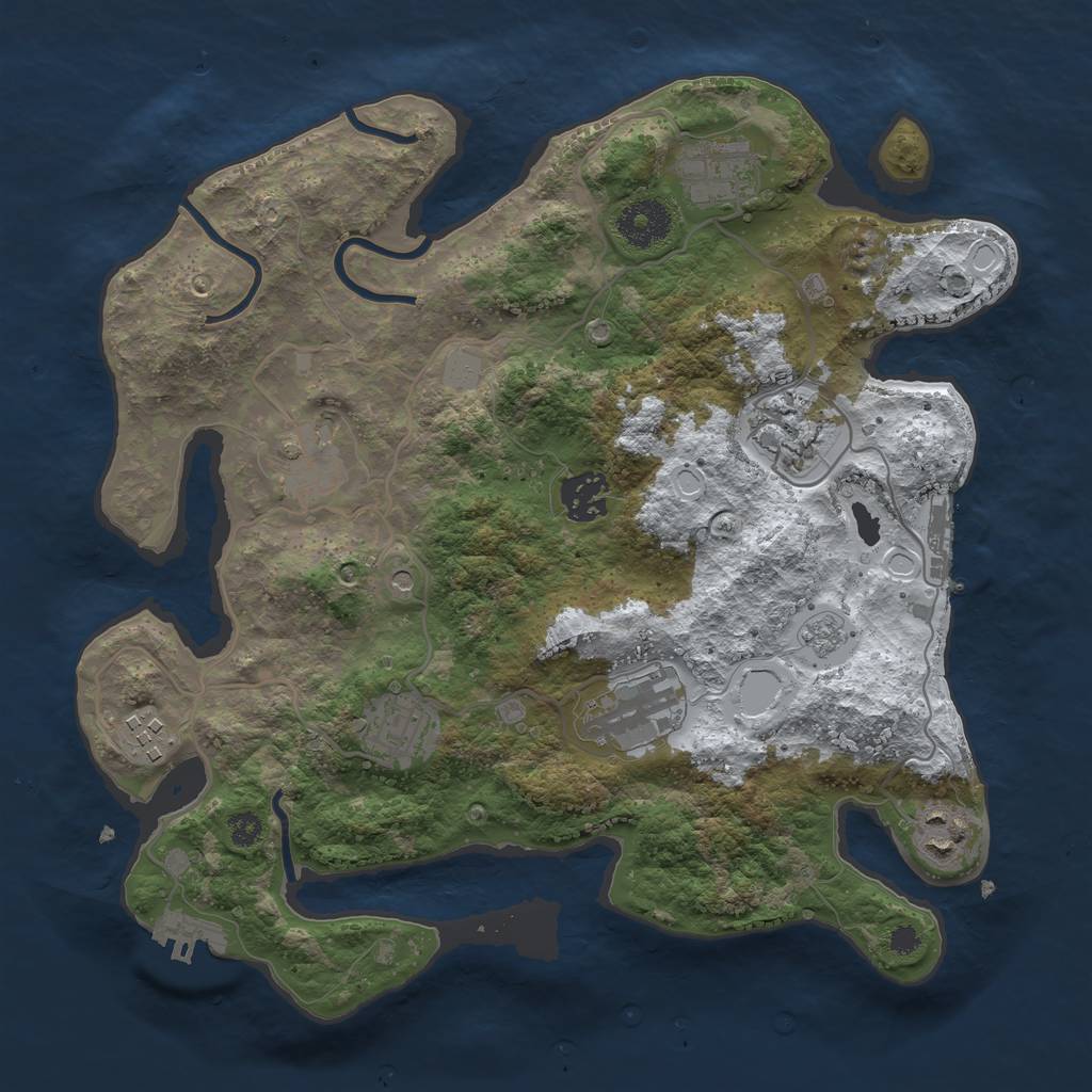 Rust Map: Procedural Map, Size: 3250, Seed: 4757696, 17 Monuments