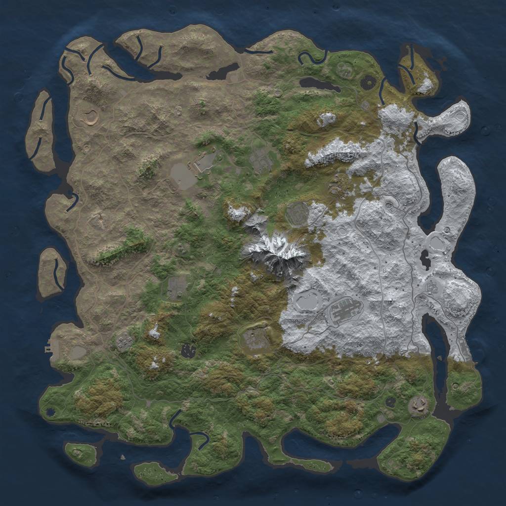 Rust Map: Procedural Map, Size: 5000, Seed: 38, 20 Monuments