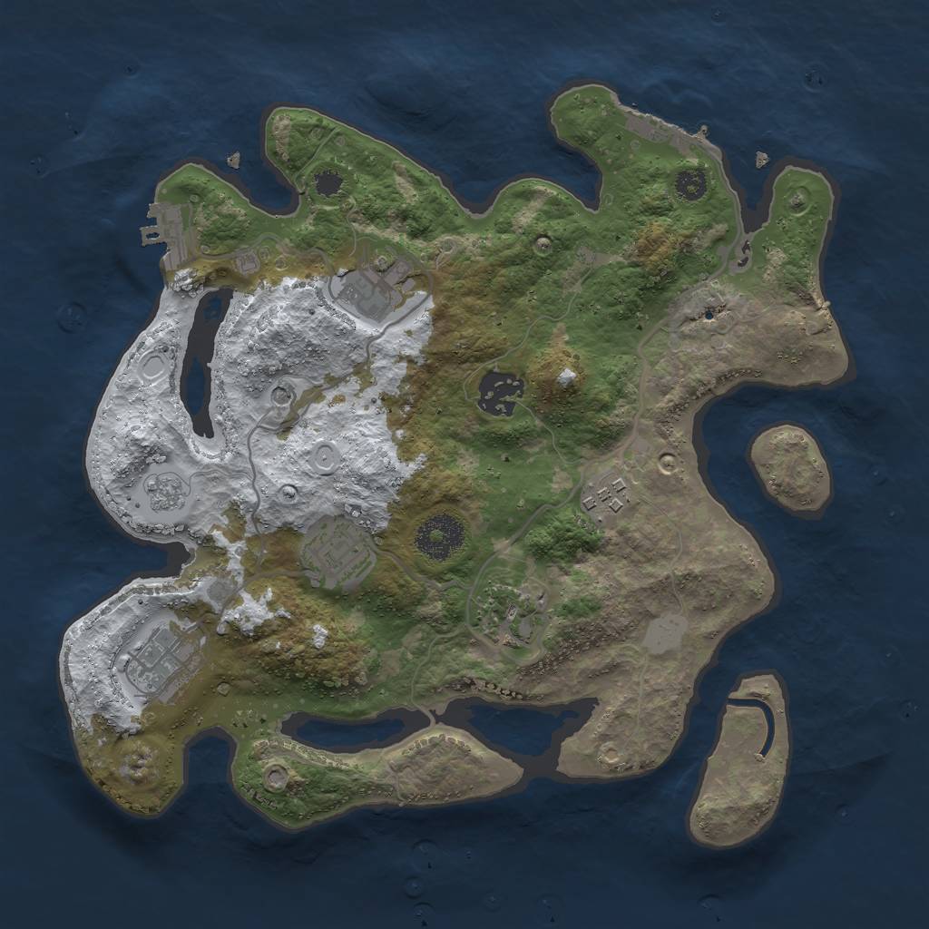 Rust Map: Procedural Map, Size: 3000, Seed: 830744968, 15 Monuments