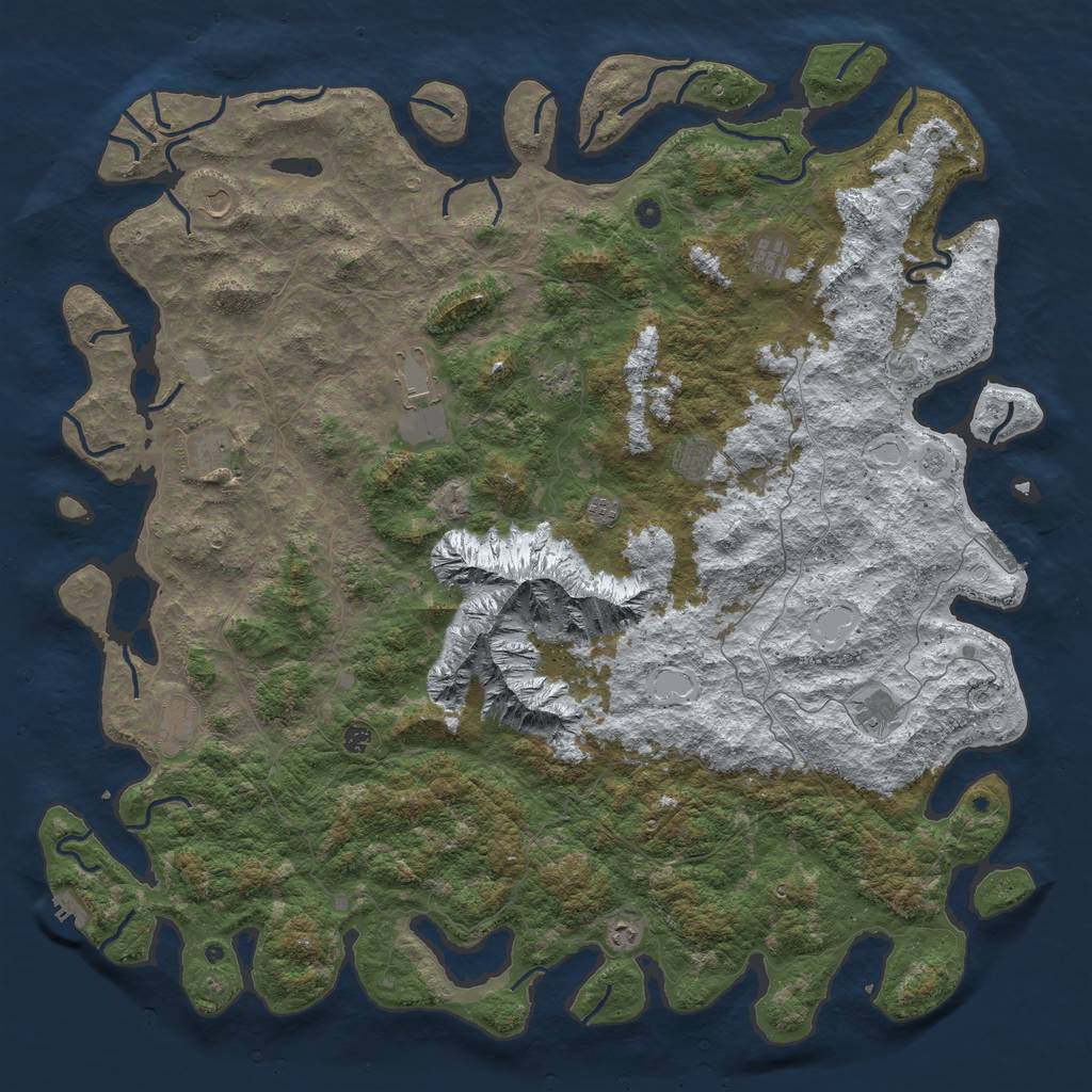 Rust Map: Procedural Map, Size: 6000, Seed: 1463, 20 Monuments