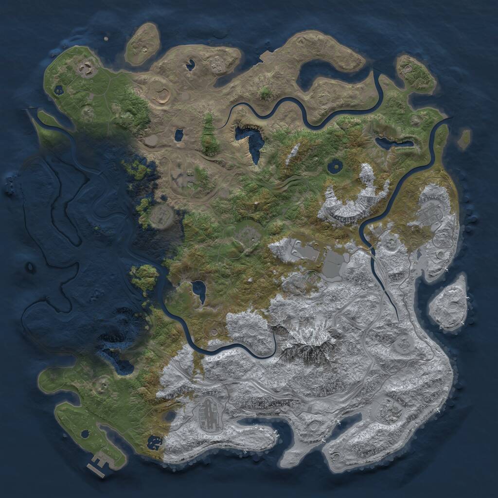 Rust Map: Procedural Map, Size: 5000, Seed: 49590, 17 Monuments