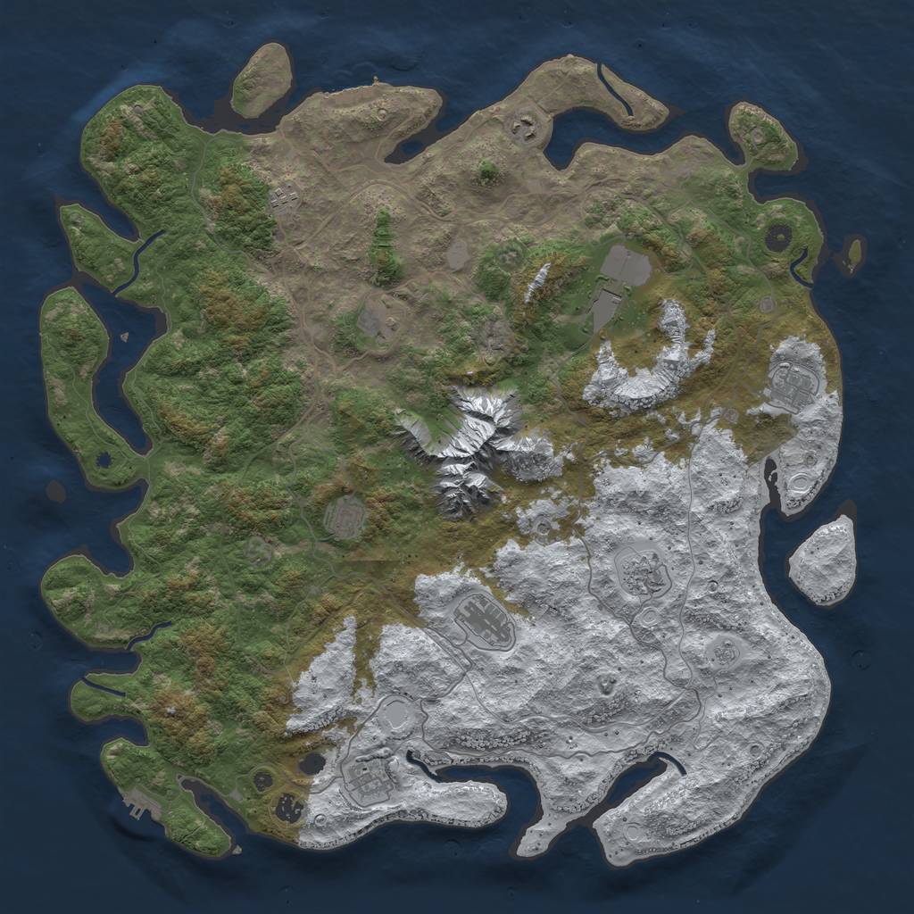 Rust Map: Procedural Map, Size: 5000, Seed: 49590, 19 Monuments