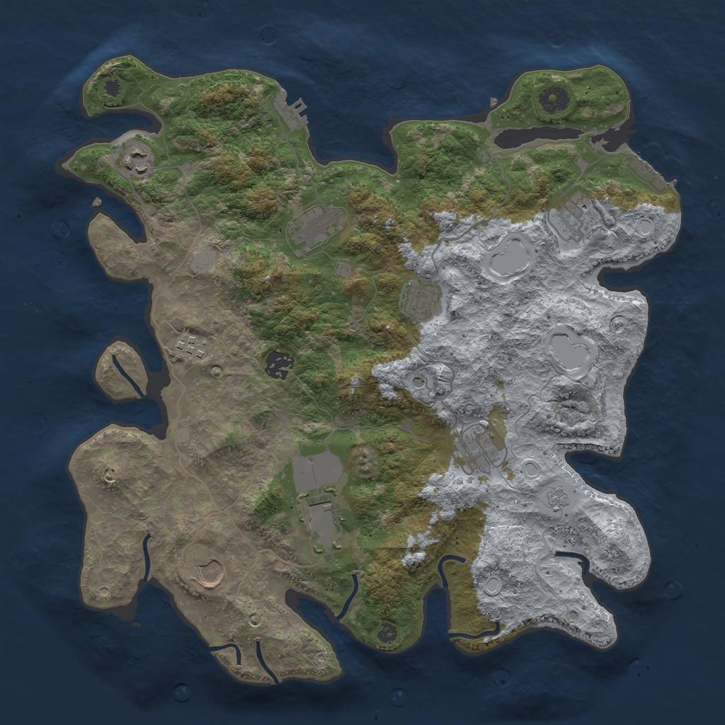 Rust Map: Procedural Map, Size: 3800, Seed: 800, 18 Monuments