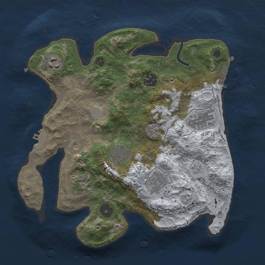 Rust Map: Procedural Map, Size: 3000, Seed: 94385, 16 Monuments